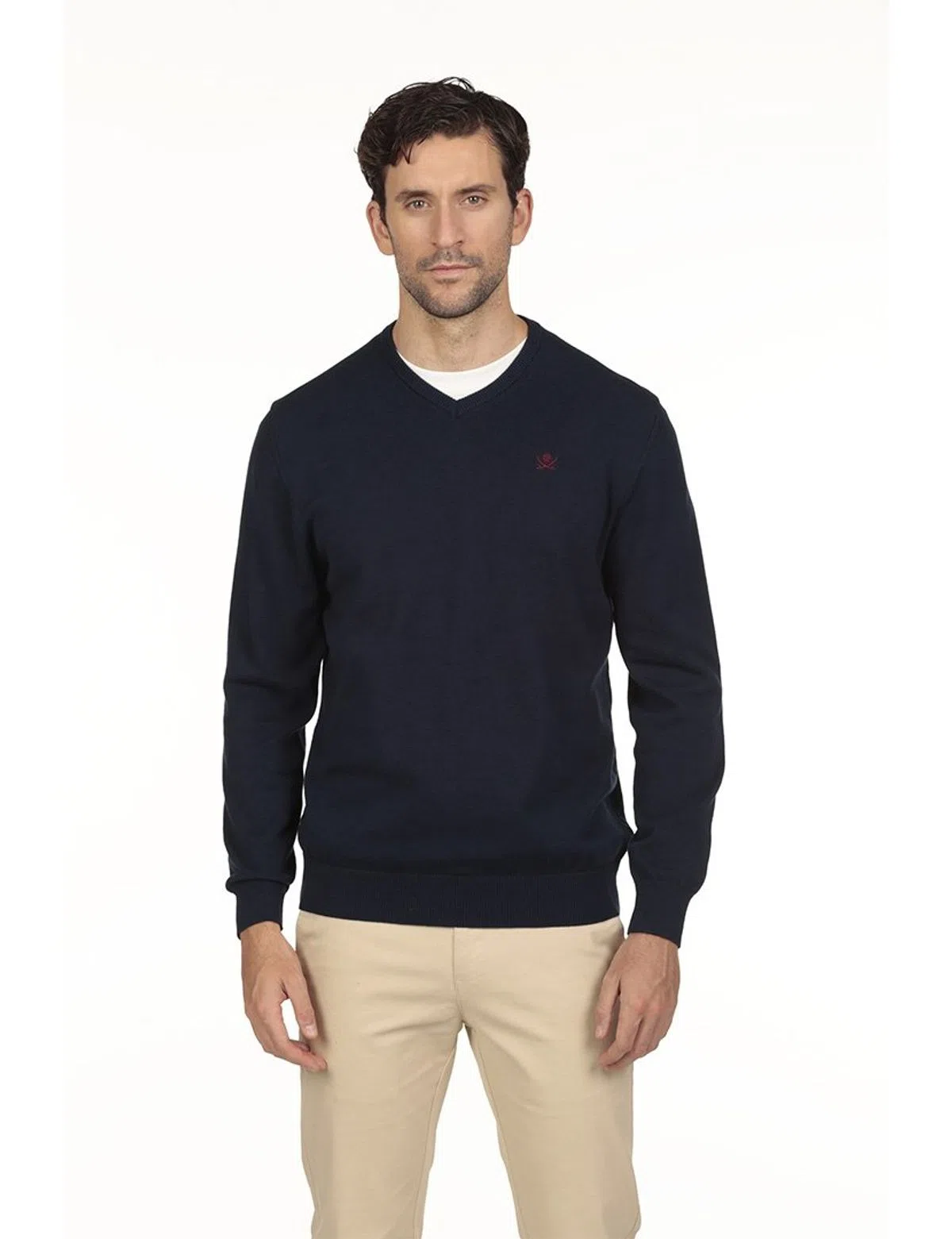Regular V-neck Sweater Blue