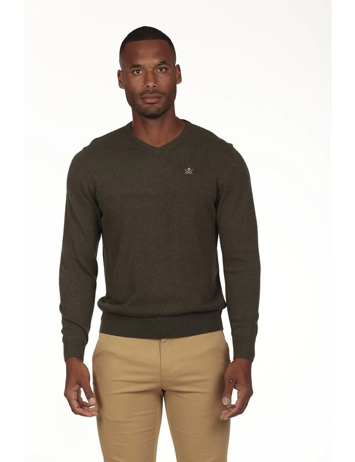 Jersey de cuello en V Regular Verde