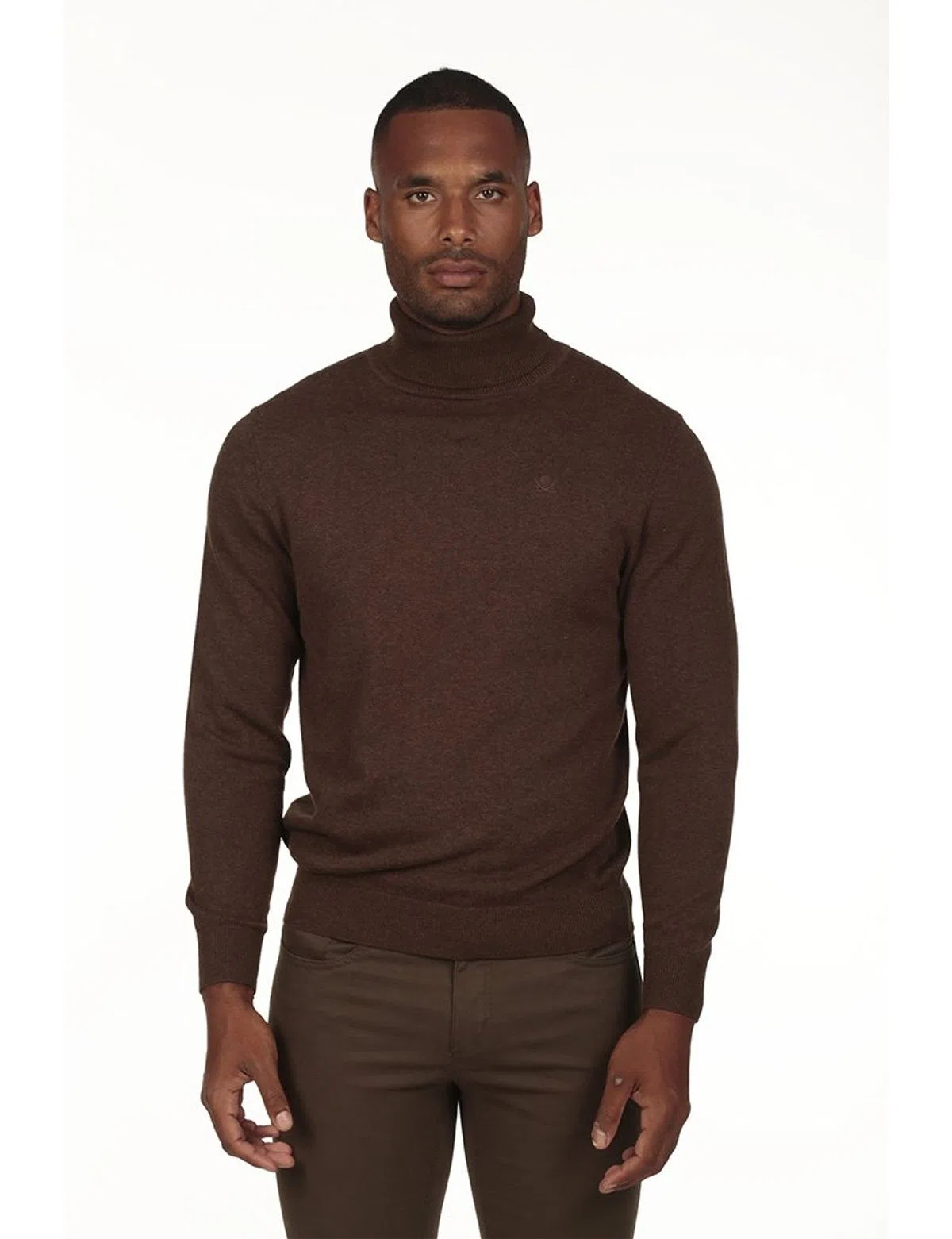 Jersey de Cuello Alto Regular Marrón