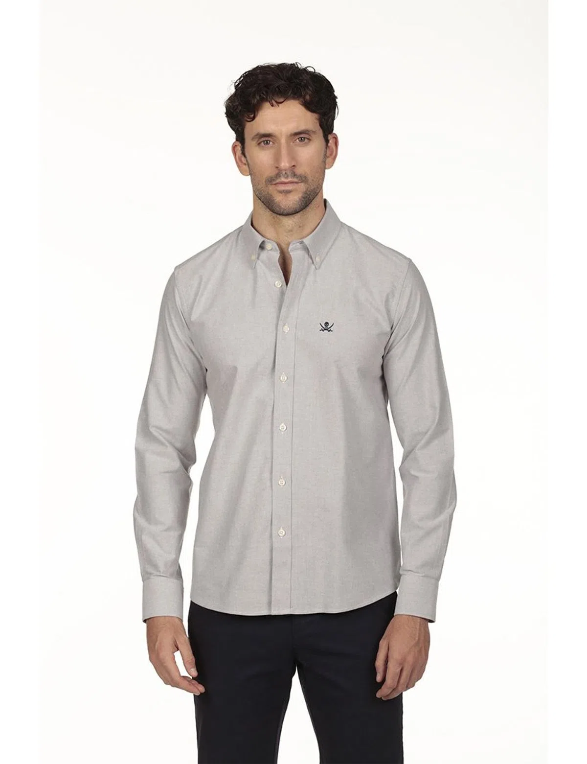 Camisa Oxford Regular Gris