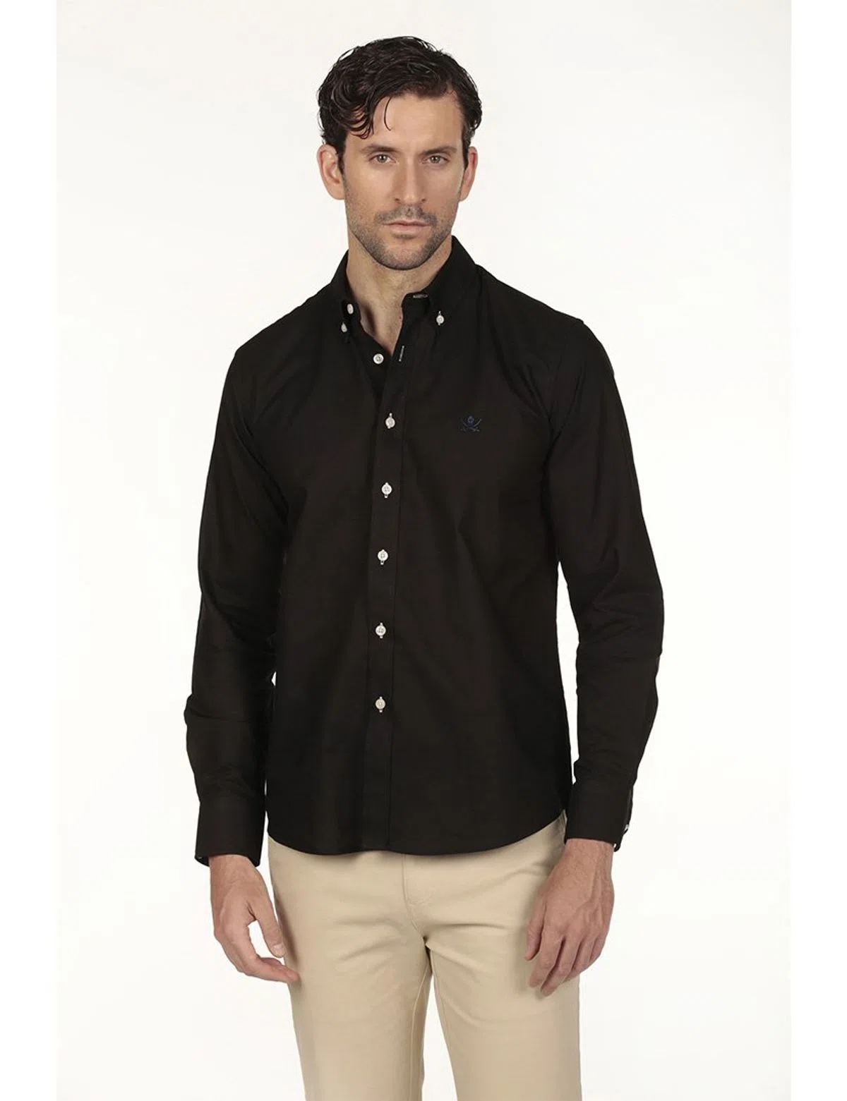 Camisa Oxford Regular Negra