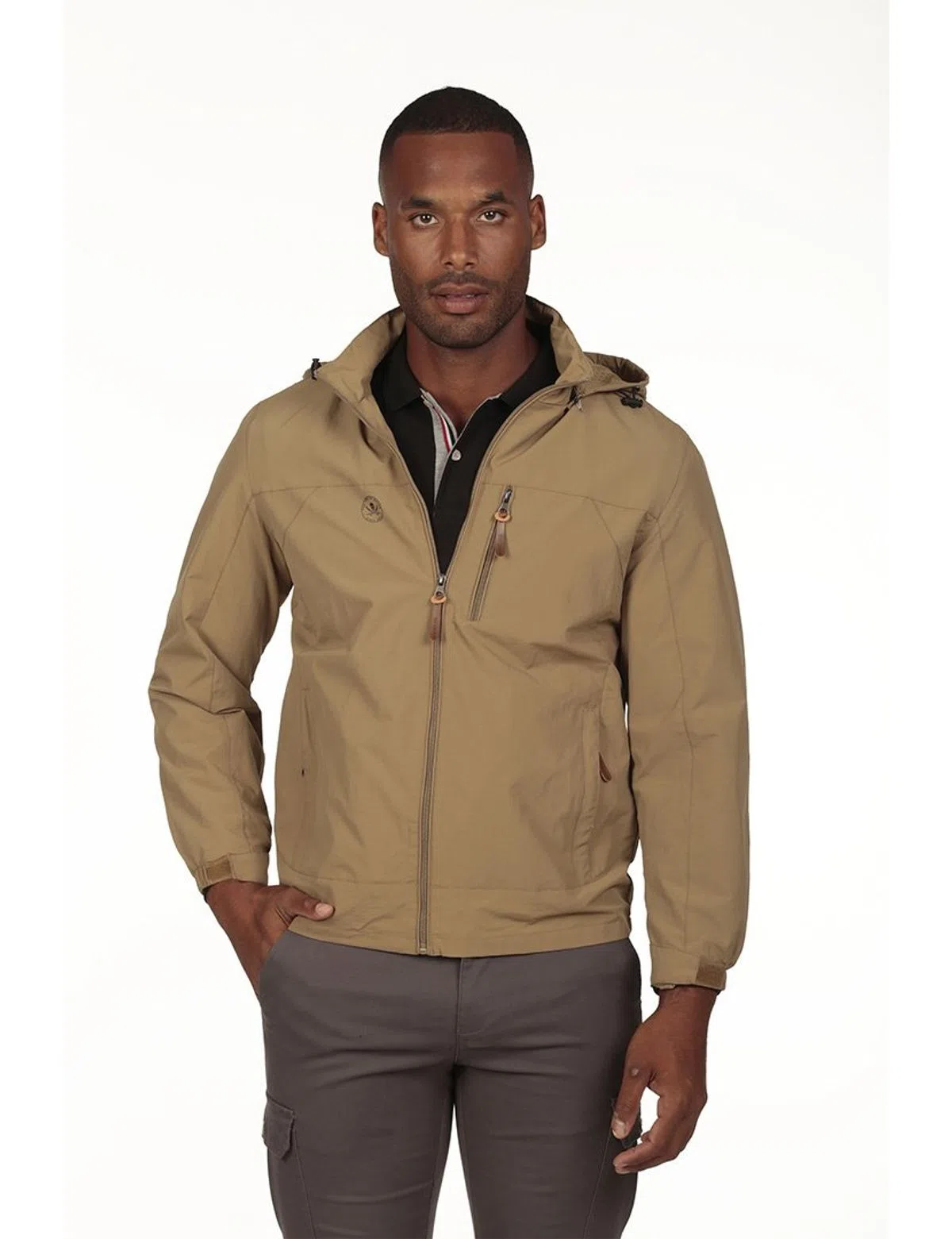 Beige Regular Windbreaker Jacket
