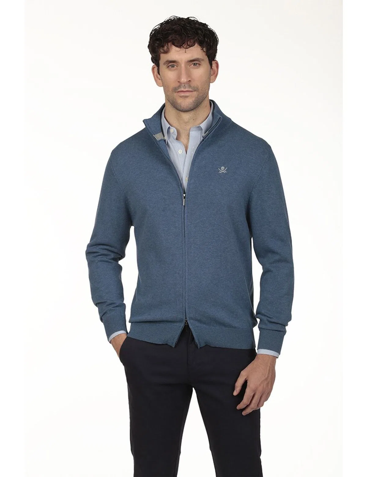 Cardigan Bleu avec Fermeture Standard