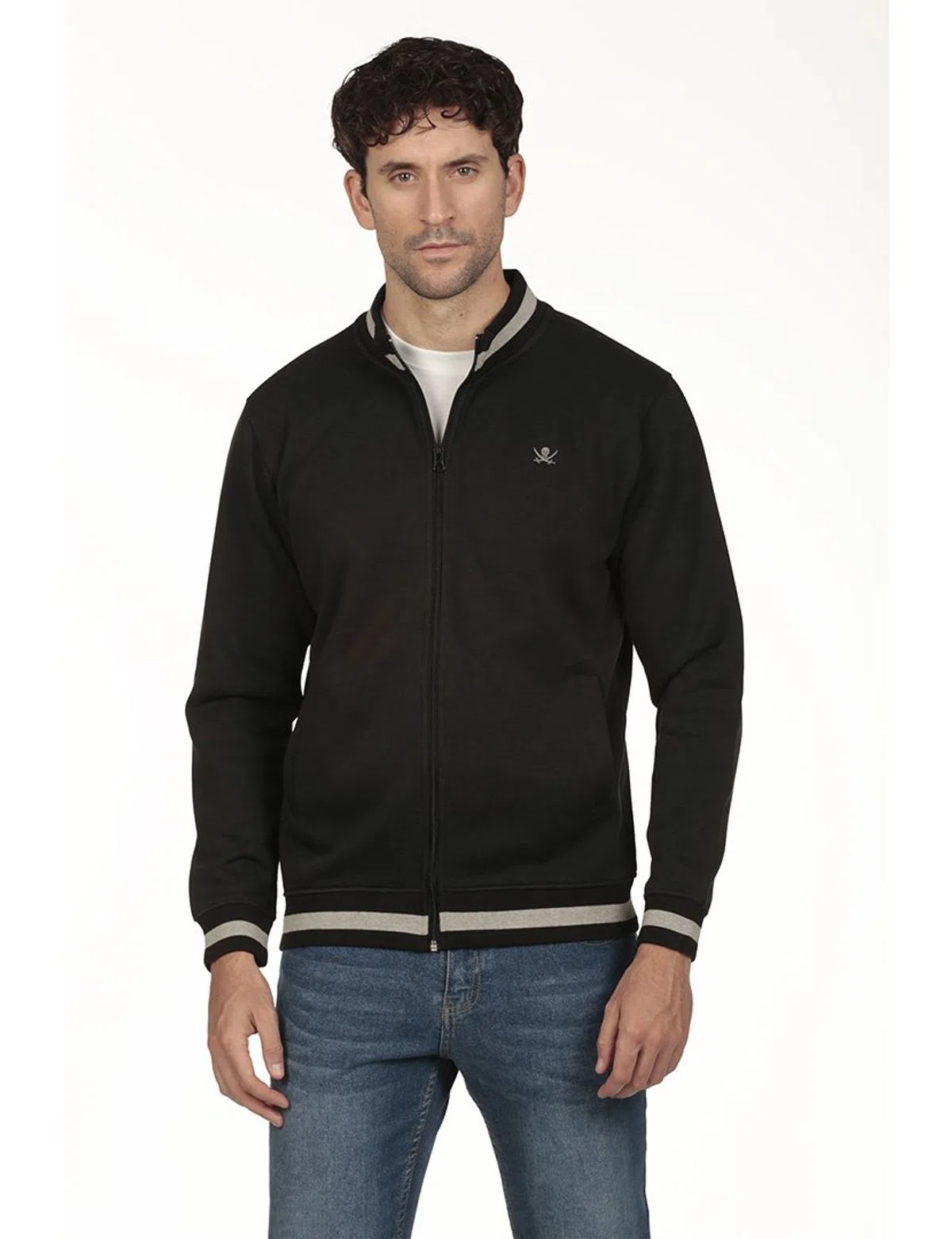 Regular Zip Black Coat