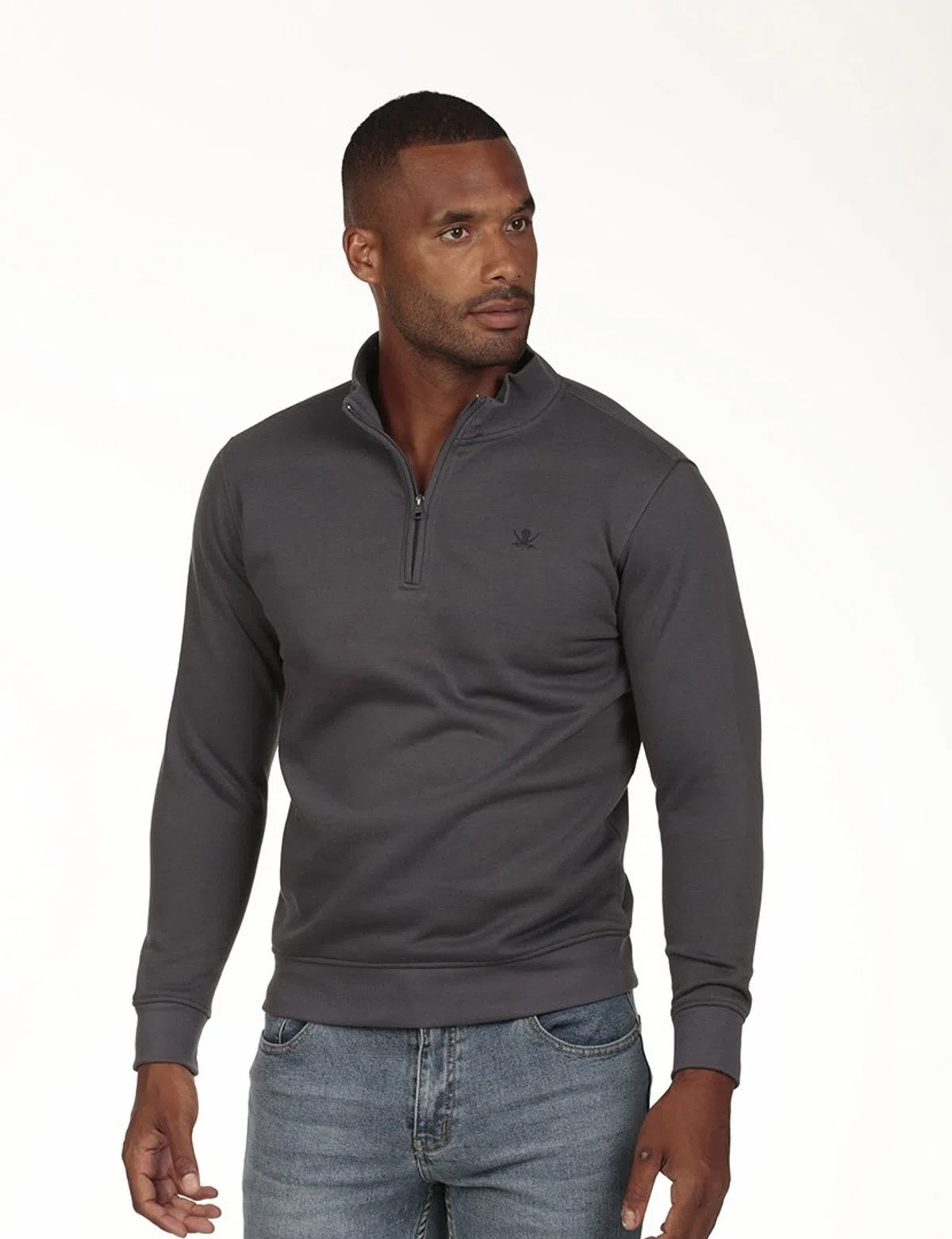 Regular Half-Zip Sweatshirt Dark Grey