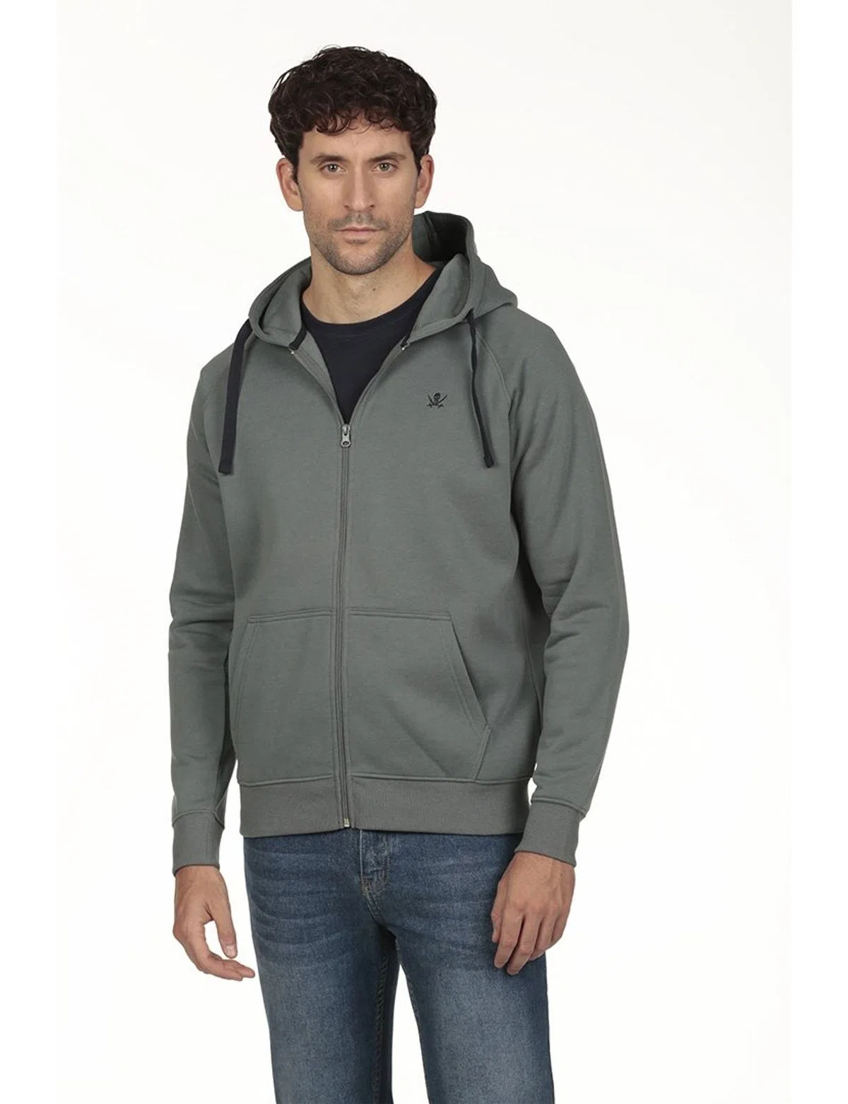Sudadera con cremallera Regular Gris
