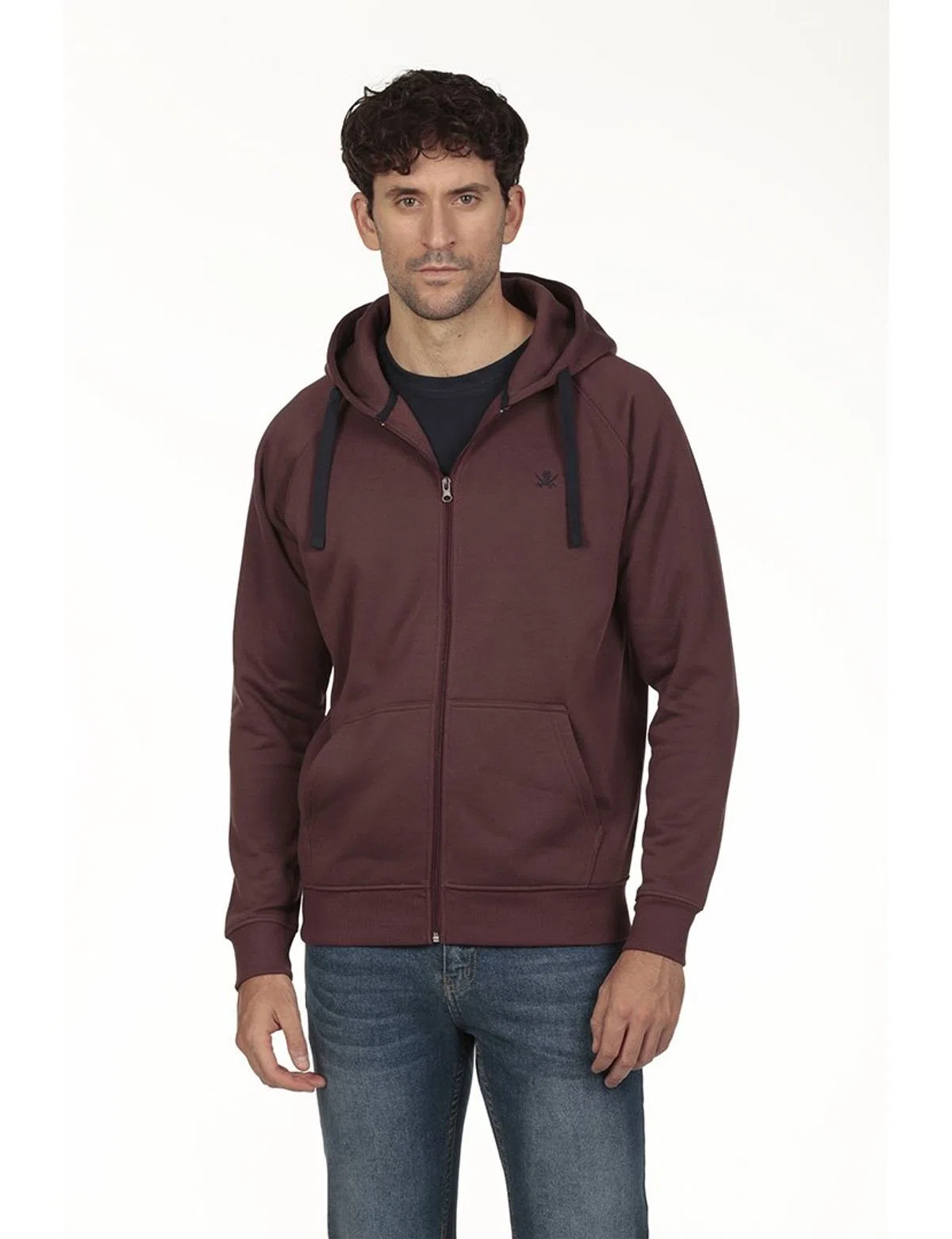 Sudadera con cierre Regular Burdeos