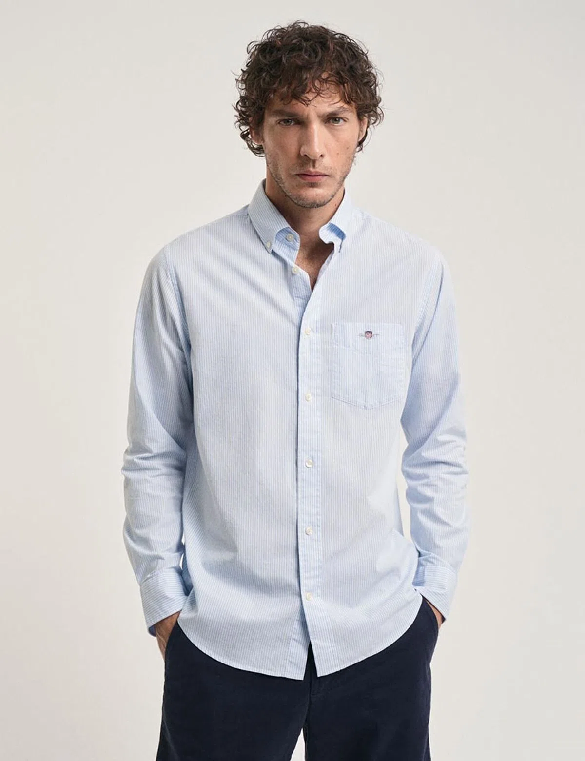 Regular Fit Poplin O.Shield Shirt Blue