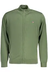 Cardigan com fecho Verde