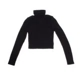 Camisola de Gola Alta Cropped Menina Preto