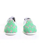 Espadrilles Imprimé Flamants Roses Vert