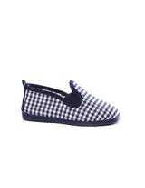 Navy Check Print Espadrilles