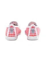 Red Checkered Print Slip-ons