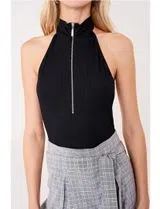 Black Closure Ladies' Bodysuit