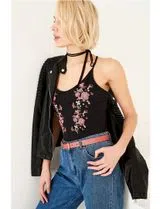 Lady's Embroidered Black Body
