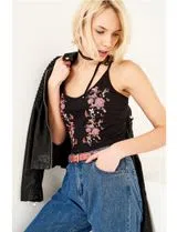 Lady's Embroidered Black Body