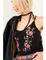 Lady's Embroidered Black Body