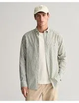 Camisa de Linho Riscas Regular Fit Verde