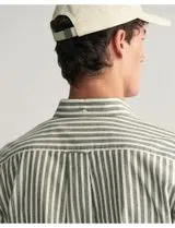 Camisa de Linho Riscas Regular Fit Verde