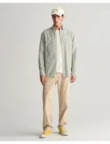 Camisa de Linho Riscas Regular Fit Verde