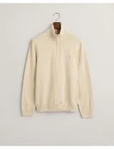 Sweat à Capuche Beige à Demi-Zip