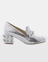 Sapatos Salto Metalizados Prateado