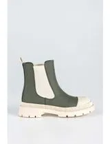 Bottines Chelsea Vert et Beige