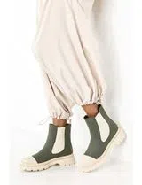 Bottines Chelsea Vert et Beige