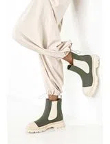 Bottines Chelsea Vert et Beige