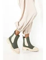 Bottines Chelsea Vert et Beige