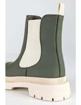 Bottines Chelsea Vert et Beige