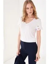T-Shirt decote em V Branco