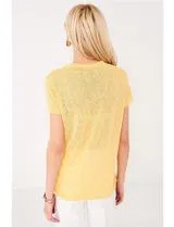 T-Shirt decote em V Amarelo