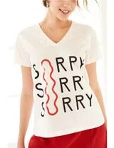 T-Shirt decote em V Branco