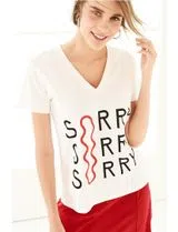 T-Shirt decote em V Branco