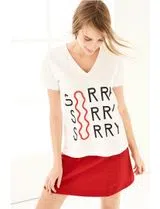 T-Shirt decote em V Branco