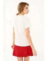 T-Shirt decote em V Branco