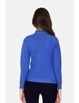 High Neck Blue Sweater