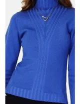 High Neck Blue Sweater
