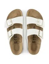 Sandálias  Arizona Birko-Flor Patent Branco Estreito