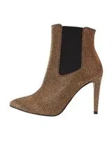 Botins de Salto Bronze Glitter