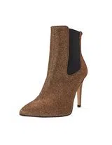 Botins de Salto Bronze Glitter