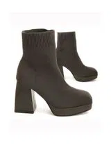 Botins Senhora Salto Alto Sixtynapal Castanho