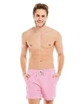 Calções Banho Homem Wresh Rosa e Branco