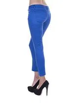 Calças Skinny Senhora Curtas Azul Sax
