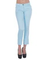 Calças Skinny Senhora Curtas Azul