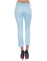 Calças Skinny Senhora Curtas Azul