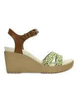 Sandalias Leighii Anklestrap Gráfico Wdg Marrón y Verde