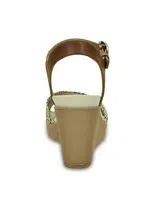 Sandalias Leighii Anklestrap Gráfico Wdg Marrón y Verde