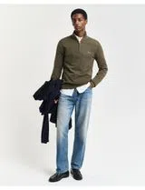 Jersey Verde con Media Cremallera